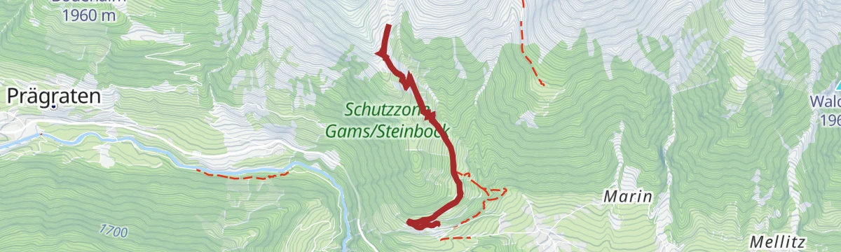 Route map: Wanderung zur Schmiedleralm 2.100m